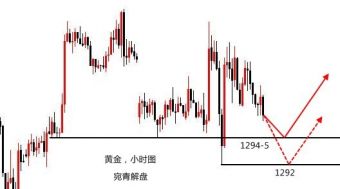 宛青解盘：现货黄金亚盘下跌走循环，不破1292还是多