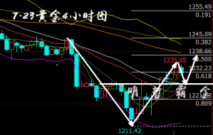 明哲霸金：7.23黄金反弹1240终结？原油过剩主导空