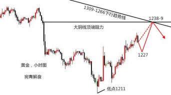 宛青解盘：黄金触底未必成型，周初大阴线顶端1239可空