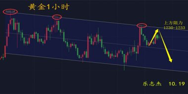 乐志杰：10.19黄金强压之下再续跌，1230下做空无疑。